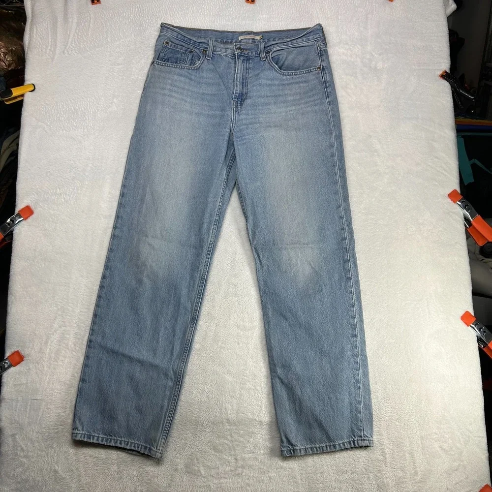 Levi's Low Pro Straight Jeans Women 30 Blue Denim Cotton Pockets Zip Fly - 33X29